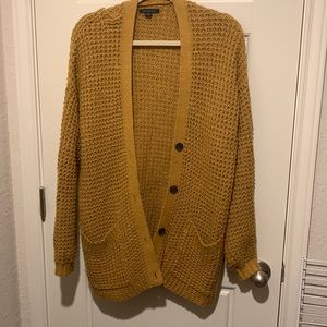 American Eagle mustard cardigan sweater with buttons